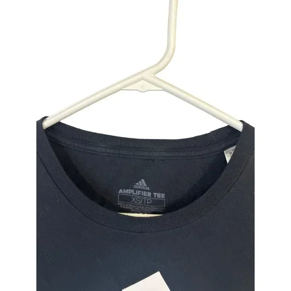 ADIDAS Women's Black Cotton Top T-Shirt GUC Women's Size XS - Picture 3 of 9